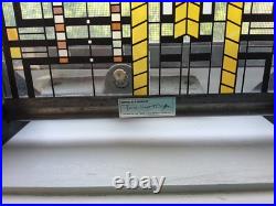 Frank Lloyd Wright Foundation Autumn Sumac Stained Glass Suncatcher Panel 11 x 7