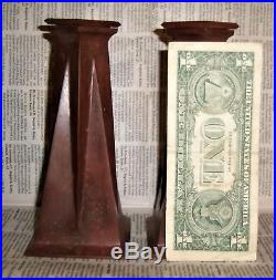 Frank Lloyd Wright Foundation Bronze Vase Candle Holder Pr 1992 Arts Crafts