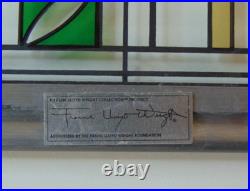 Frank Lloyd Wright Foundation Cert. Water Lilies Stained Glass Panel 17.25 Long