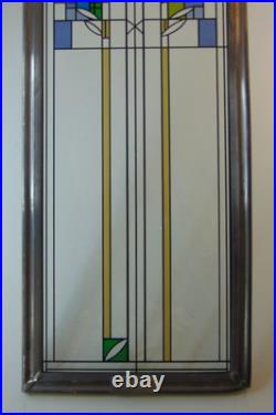 Frank Lloyd Wright Foundation Cert. Water Lilies Stained Glass Panel 17.25 Long