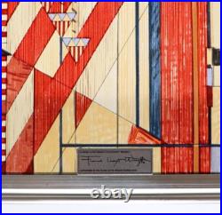 Frank Lloyd Wright Foundation July Fourth Flags Stained Glass Panel Glassmasters