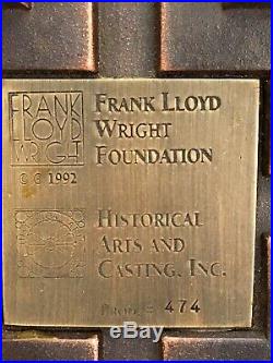 Frank Lloyd Wright Foundation Metal Block Wall Hanging Storer House RARE