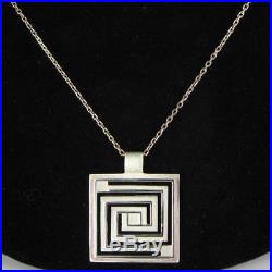 Frank Lloyd Wright Foundation Ortak Labyrinth Motif Pendant Sterling Silver