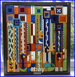 Frank Lloyd Wright Foundation STAINED GLASS Panel Suncatcher 12 by 11