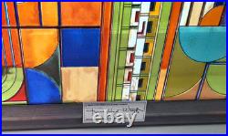 Frank Lloyd Wright Foundation STAINED GLASS Panel Suncatcher 12 by 11