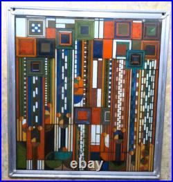 Frank Lloyd Wright Foundation STAINED GLASS Panel Suncatcher 12 by 11
