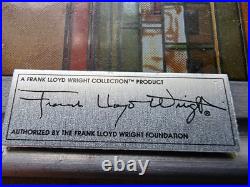 Frank Lloyd Wright Foundation STAINED GLASS Panel Suncatcher 12 by 11