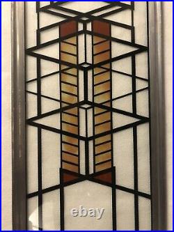 Frank Lloyd Wright Foundation Stained Glass Art Panel Robbie Windows 17x6