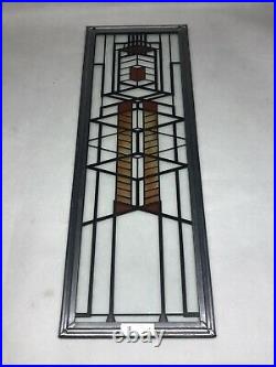 Frank Lloyd Wright Foundation Stained Glass Art Panel Robbie Windows 17x6