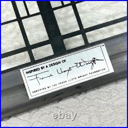 Frank Lloyd Wright Foundation Stained Glass Panel Geometric Design with Stand