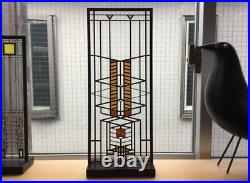 Frank Lloyd Wright Foundation Stained Glass Vintage Art Panel Used
