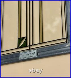 Frank Lloyd Wright Foundation Waterlilies Framed Stained Glass Panel 17x6