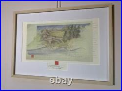 Frank Lloyd Wright Framed Poster SEACLIFF Project Autographed 22x35 NM Japan