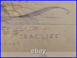 Frank Lloyd Wright Framed Poster SEACLIFF Project Autographed 22x35 NM Japan