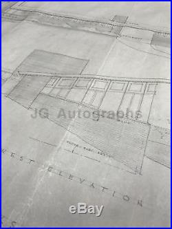 Frank Lloyd Wright Frederick House Barrington Hills, Illinois Signed Drawing