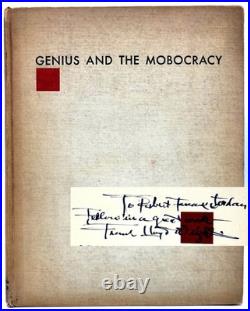 Frank Lloyd Wright / Genius and the Mobocracy Signed 1st Edition 1949