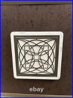 Frank Lloyd Wright Geometric Flower Framed Wall Art American Luxfer Prism Set 3