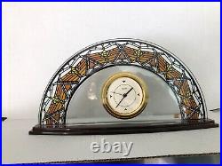 Frank Lloyd Wright Glass Desk Mantle Clock Bulova Arch