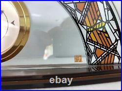 Frank Lloyd Wright Glass Desk Mantle Clock Bulova Arch