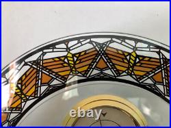 Frank Lloyd Wright Glass Desk Mantle Clock Bulova Arch