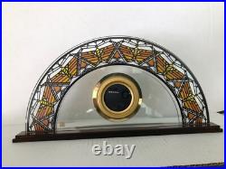 Frank Lloyd Wright Glass Desk Mantle Clock Bulova Arch