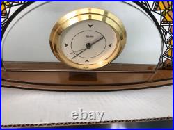 Frank Lloyd Wright Glass Desk Mantle Clock Bulova Arch