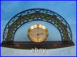 Frank Lloyd Wright Glass Desk Mantle Clock Bulova Arch Free Shipping
