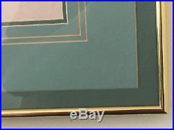 Frank Lloyd Wright Guggenheim Museum Blue Print Framed 38 x 28 Gorgeous RARE