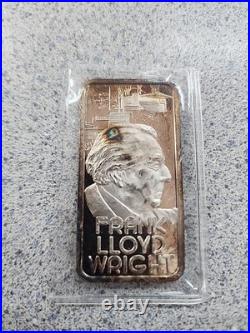 Frank Lloyd Wright Hamilton Mint Greatest Americans 1 Troy oz. 999 Silver Bar