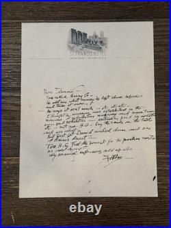 Frank Lloyd Wright Handwritten Signed Memorandum St Francis Hotel Guggenheim Frank Lloyd Wright Handwritten Signed Memorandum St Francis Hotel Guggenheim