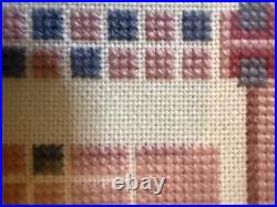 Frank Lloyd Wright Hollyhock House Needlepoint Textile Art Framed 12x24