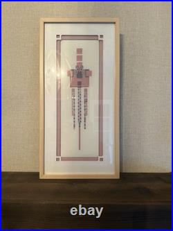 Frank Lloyd Wright Hollyhock House Needlepoint Textile Art Framed 12x24