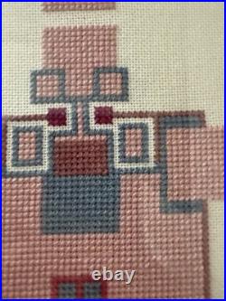 Frank Lloyd Wright Hollyhock House Needlepoint Textile Art Framed 12x24 Frank Lloyd Wright Hollyhock House Needlepoint Textile Art Framed 12x24