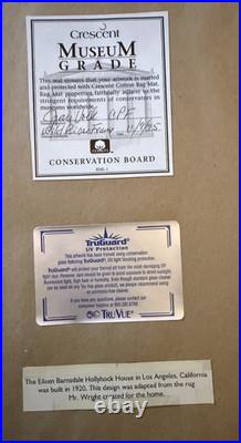 Frank Lloyd Wright Hollyhock House Needlepoint Textile Art Framed 12x24