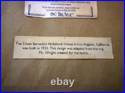 Frank Lloyd Wright Hollyhock House Needlepoint Textile Art Framed 12x24