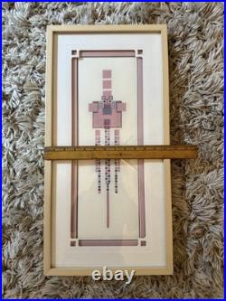 Frank Lloyd Wright Hollyhock House Needlepoint Textile Art Framed 12x24
