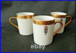 Frank Lloyd Wright Imperial Gold Trim Tiffany & Co Mugs Set Of Three
