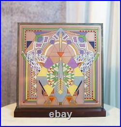 Frank Lloyd Wright Imperial Hotel Peacock Rug Stained Glass Wall Desktop Plaque