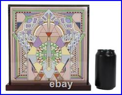 Frank Lloyd Wright Imperial Hotel Peacock Rug Stained Glass Wall Desktop Plaque