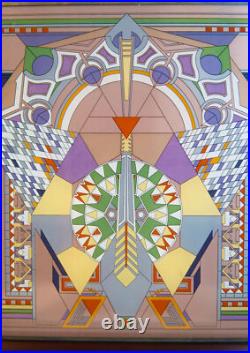 Frank Lloyd Wright Imperial Hotel Peacock Rug Stained Glass Wall Desktop Plaque