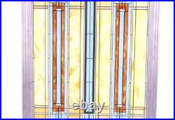 Frank Lloyd Wright Inspired Art Glass Panel Hanging Window Decor