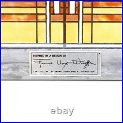 Frank Lloyd Wright Inspired Art Glass Panel Hanging Window Decor