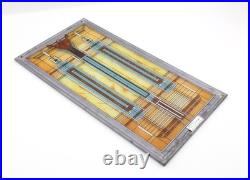 Frank Lloyd Wright Inspired Art Glass Panel Hanging Window Decor