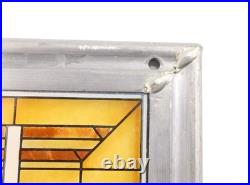 Frank Lloyd Wright Inspired Art Glass Panel Hanging Window Decor