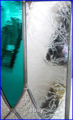 Frank Lloyd Wright-Inspired Craftsman Style Stained Glass Panel 36 in. By 8 in