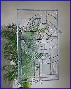 Frank Lloyd Wright Insprd Tiffany Style Stained Glass Leaded Sun Catcher Window