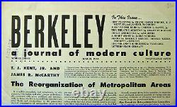 Frank Lloyd Wright, James / Berkeley A Journal of Modern Culture #3 1st ed 1948