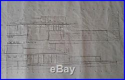 Frank Lloyd Wright Last Original Signed House Drawing By Flw 1957 Shelton House