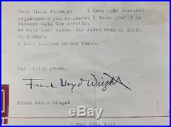 Frank Lloyd Wright Letter Signed March 7 1957 Coa Loa Jsa