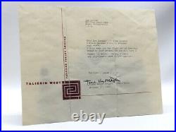 Frank Lloyd Wright Letter Signed To Don Duncan Oct 17, 1956 (cmp035838)